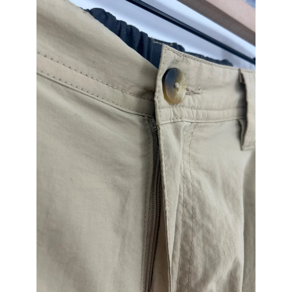 REI Convertible Cargo Hiking Zip Cuff Stretch Waist Khaki Nylon Men Small 30L